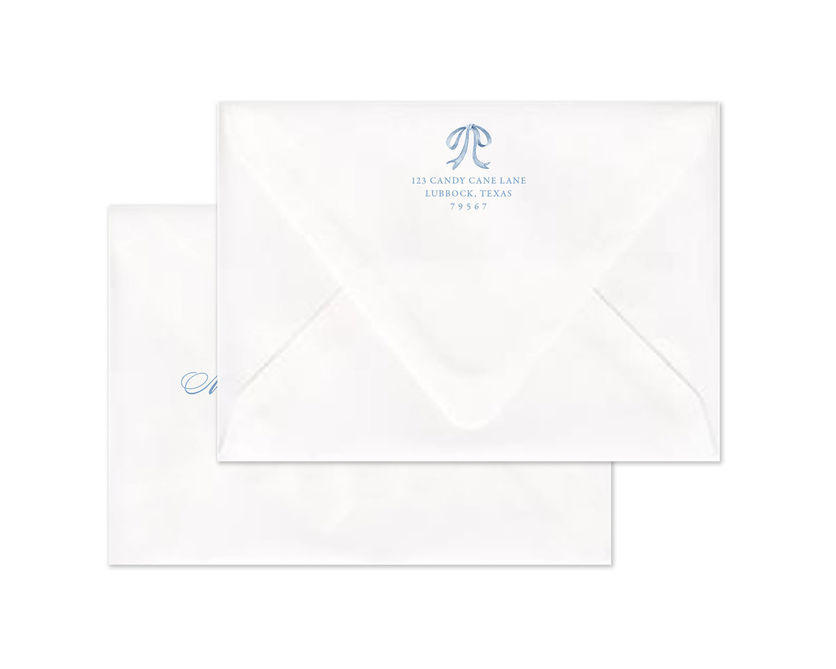 Abundance Crest Personalized Christmas Cards - Blue