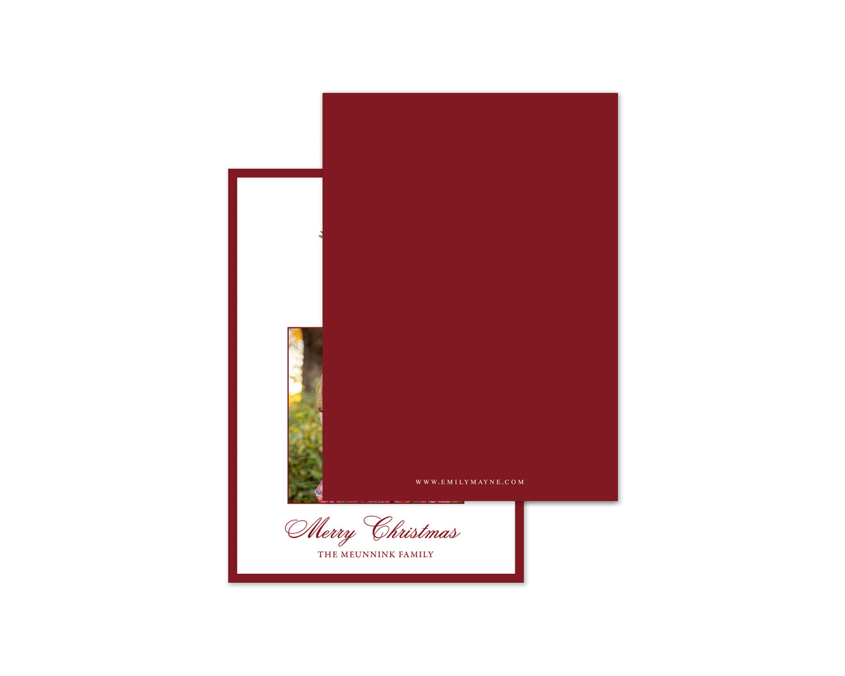 Abundance Crest Personalized Christmas Cards - Crimson
