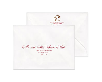 Abundance Crest Personalized Christmas Cards - Crimson