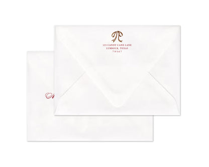 Abundance Crest Personalized Christmas Cards - Crimson
