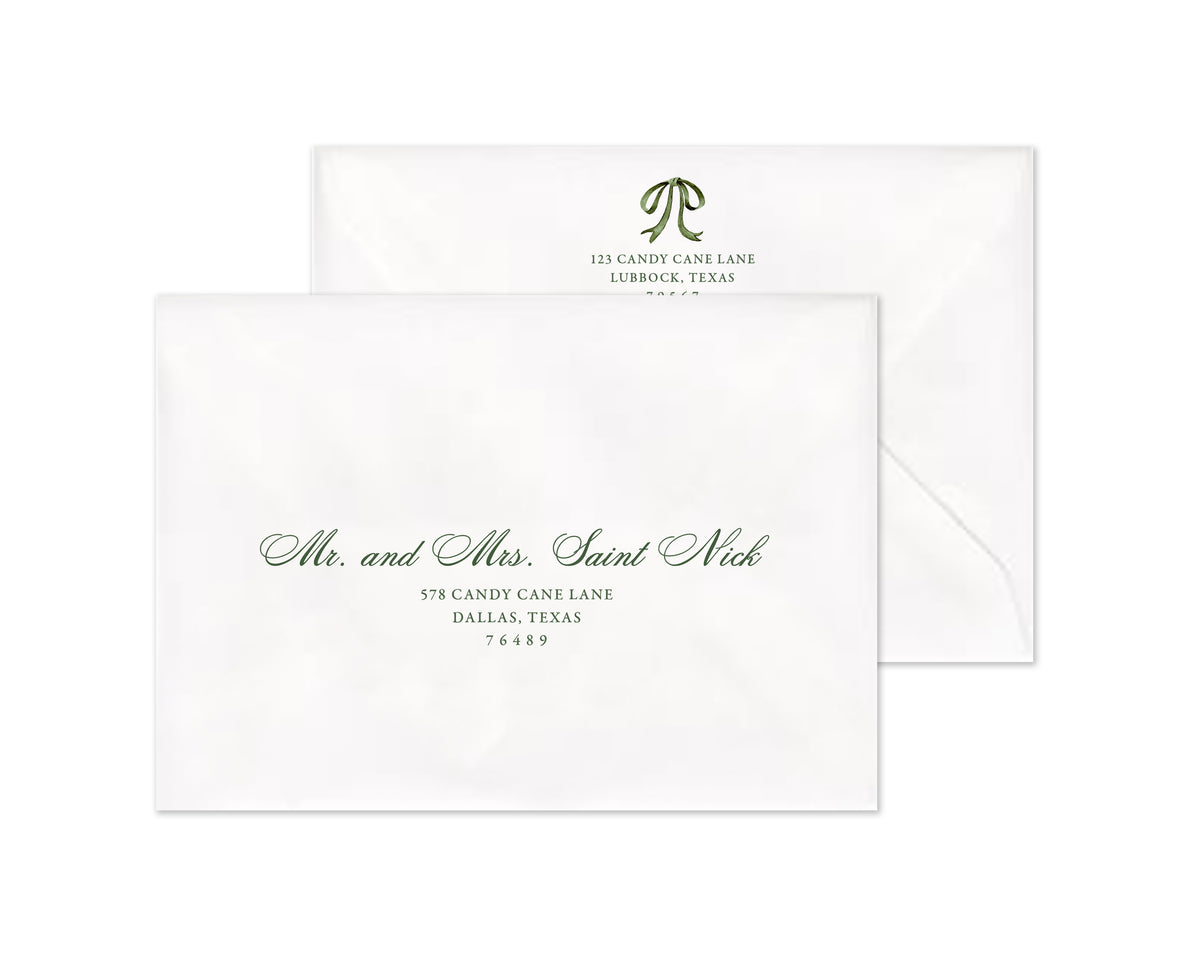 Abundance Crest Personalized Christmas Cards - Green