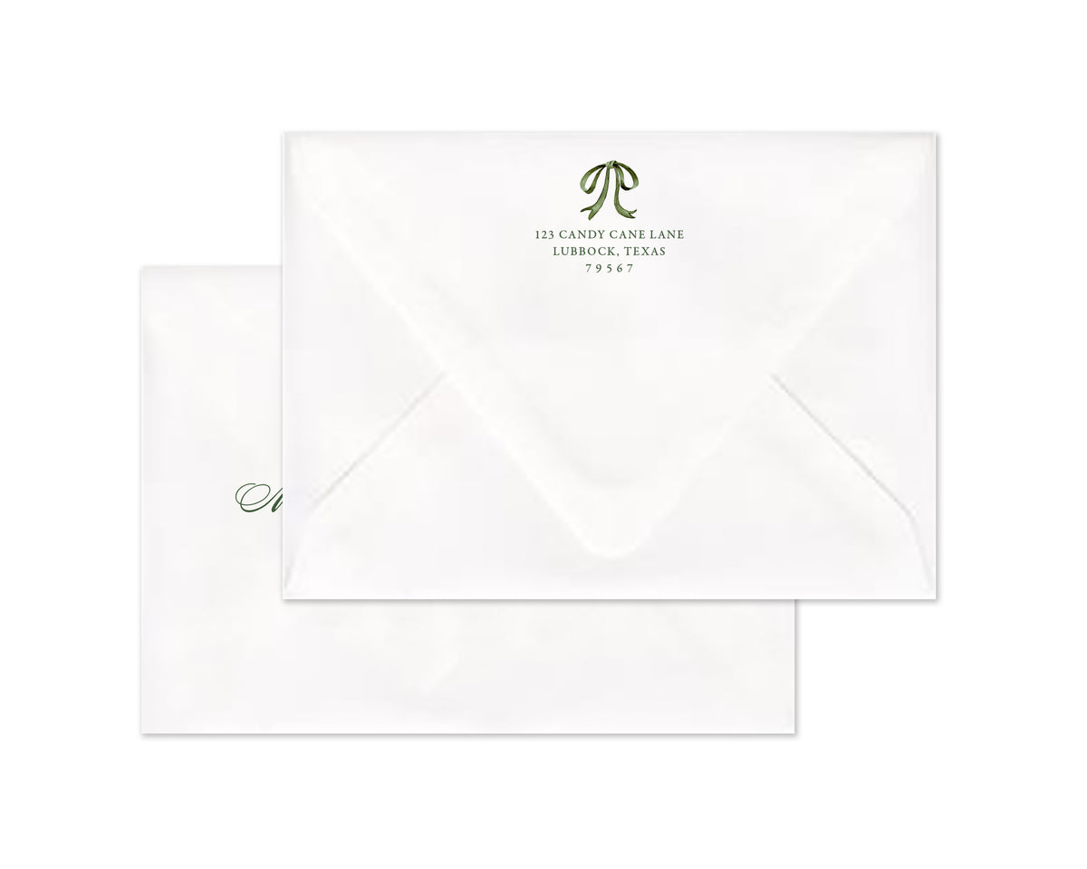 Abundance Crest Personalized Christmas Cards - Green