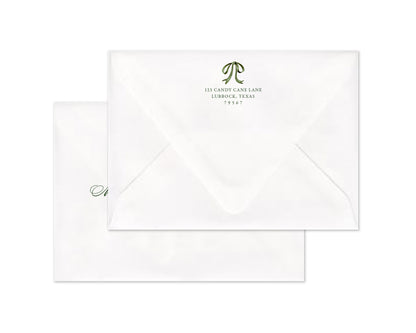 Abundance Crest Personalized Christmas Cards - Green