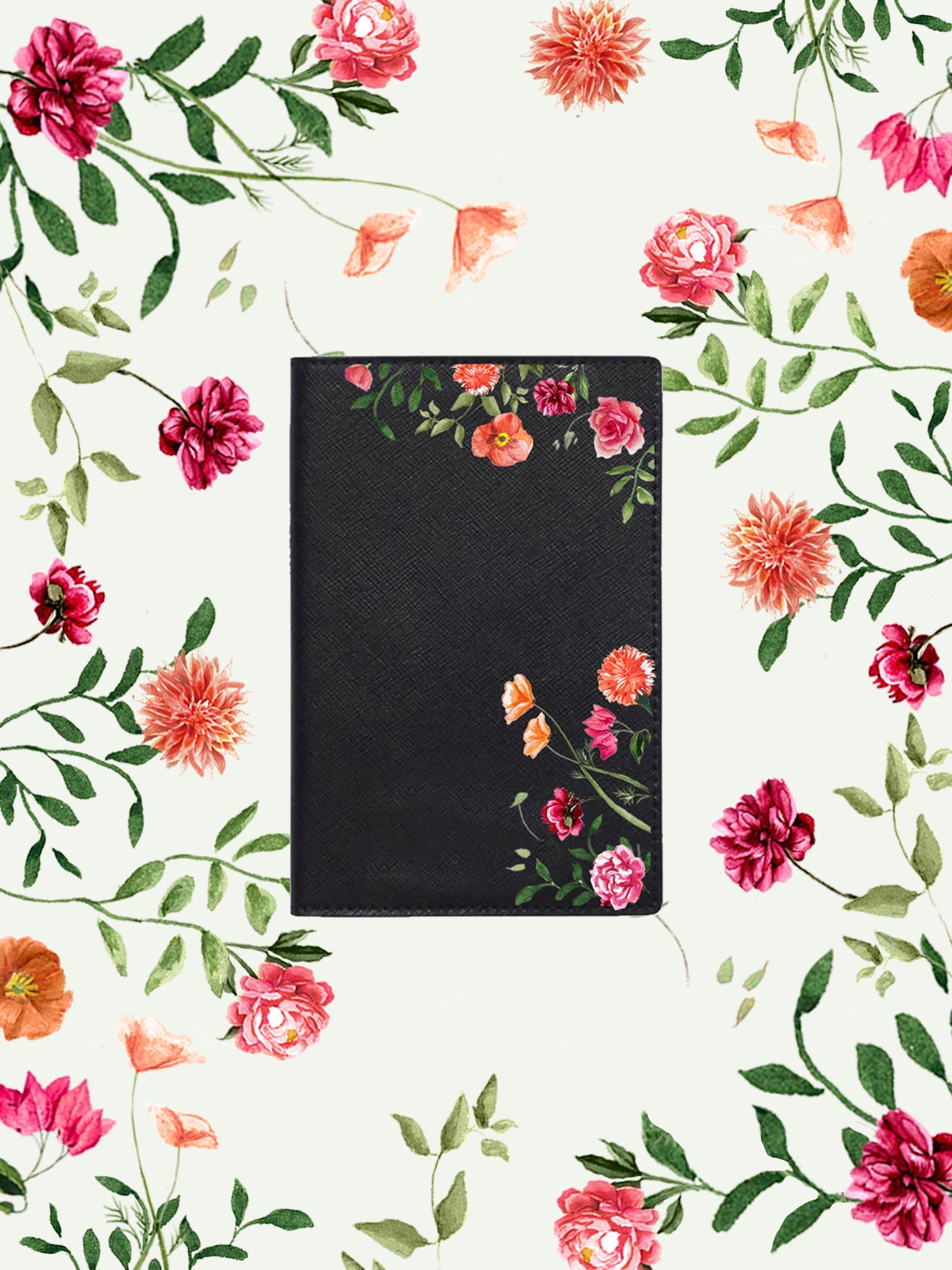 Bougainvillea Black Passport Holder | Bridal by Emily Mayne Studio x ALEPEL