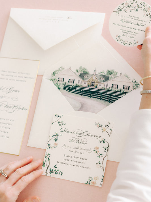 Chinoiserie Crest Beige Makeup Bag | Bridal by Emily Mayne Studio x ALEPEL