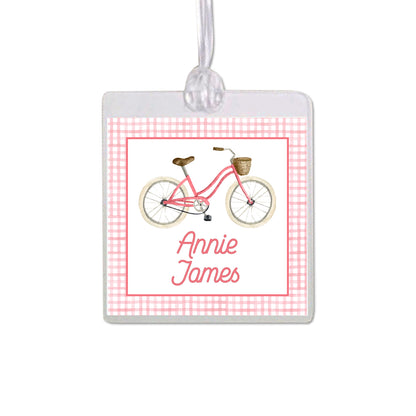Pink Bicycle Bag Tag