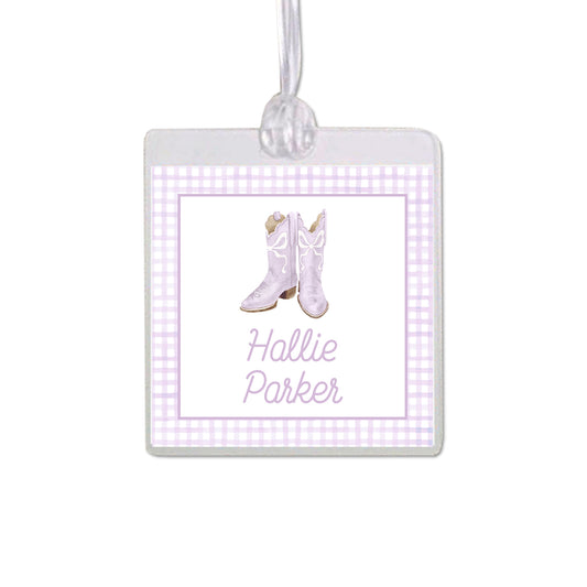 Lavender Boots Bag Tag
