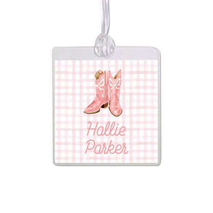 Pink Boots Bag Tag