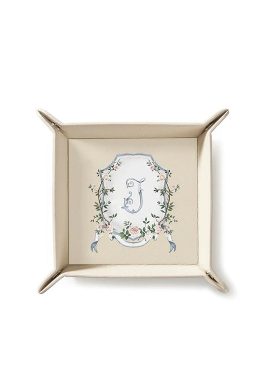 Chinoiserie Crest Beige Tray | Bridal by Emily Mayne Studio x ALEPEL