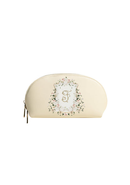 Blush Crest Beige Makeup Bag | Bridal by Emily Mayne Studio x ALEPEL