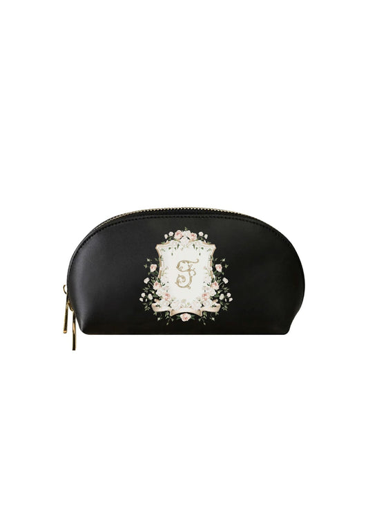 Blush Crest Black Makeup Bag | Bridal by Emily Mayne Studio x ALEPEL