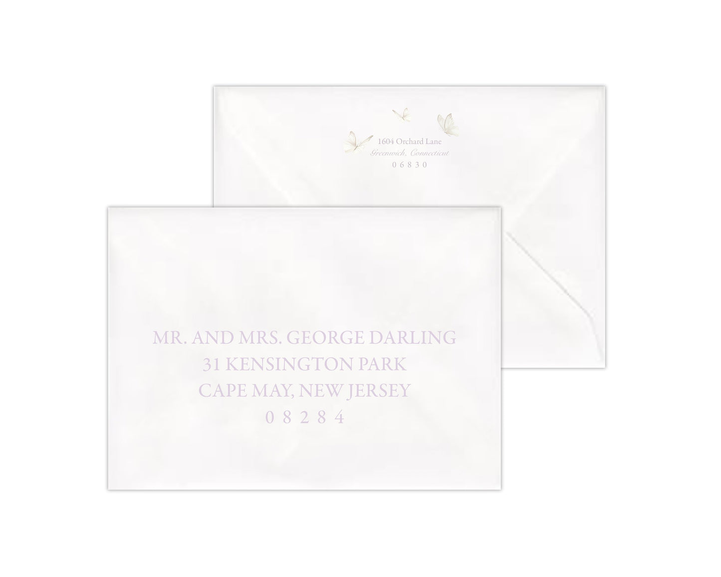 Lavender Butterflies Birth Announcement