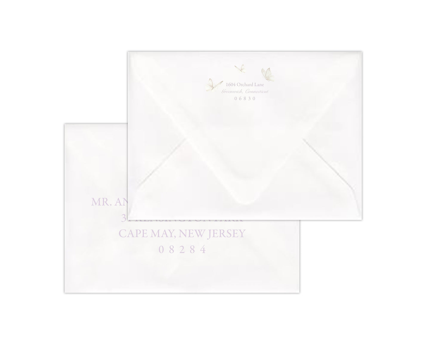 Lavender Butterflies Birth Announcement