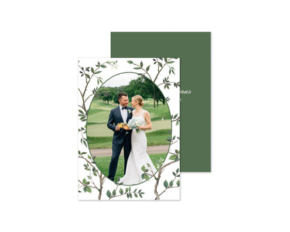 Chinoiserie Personalized Christmas Cards - Green