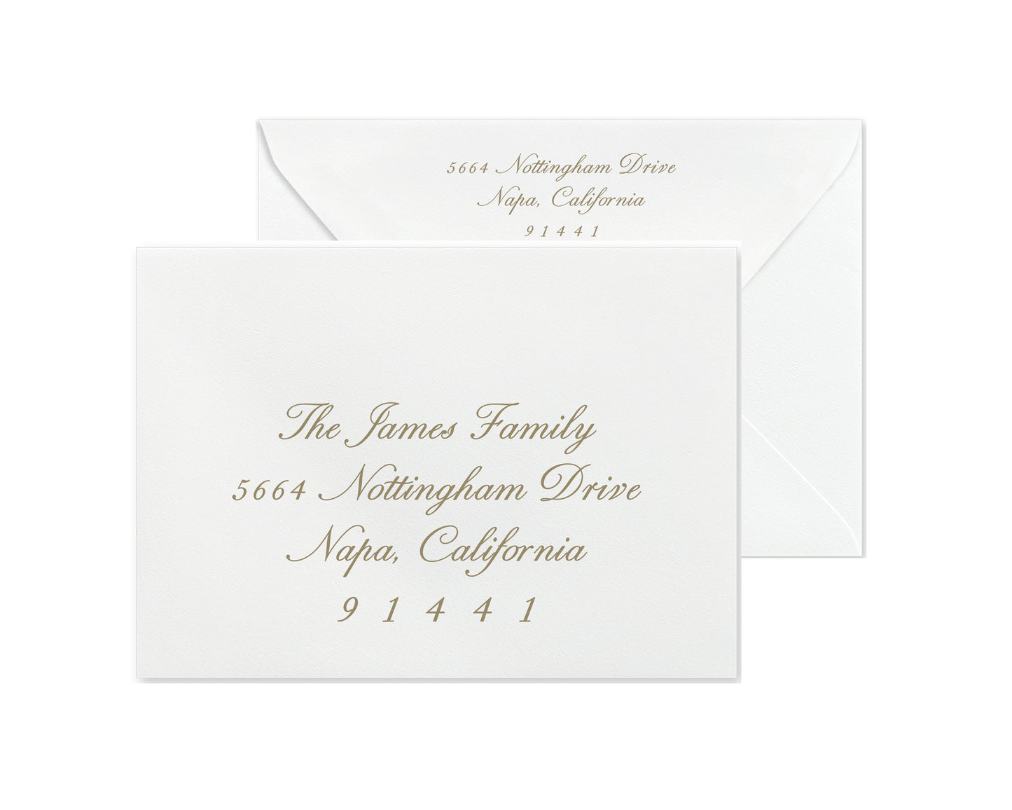 Fleur Motif Christmas Cards - Gold