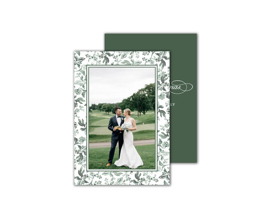 Fleur Motif Christmas Cards - Green