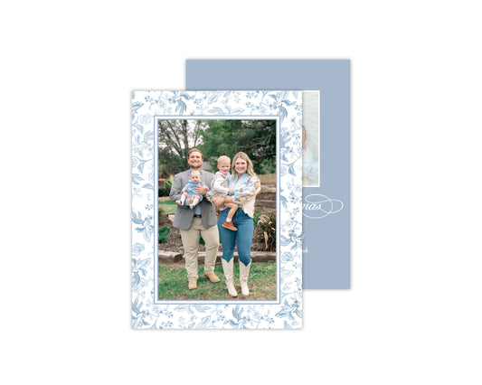 Fleur Motif Christmas Cards - Blue