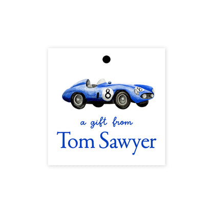 Blue Race Car Gift Tags
