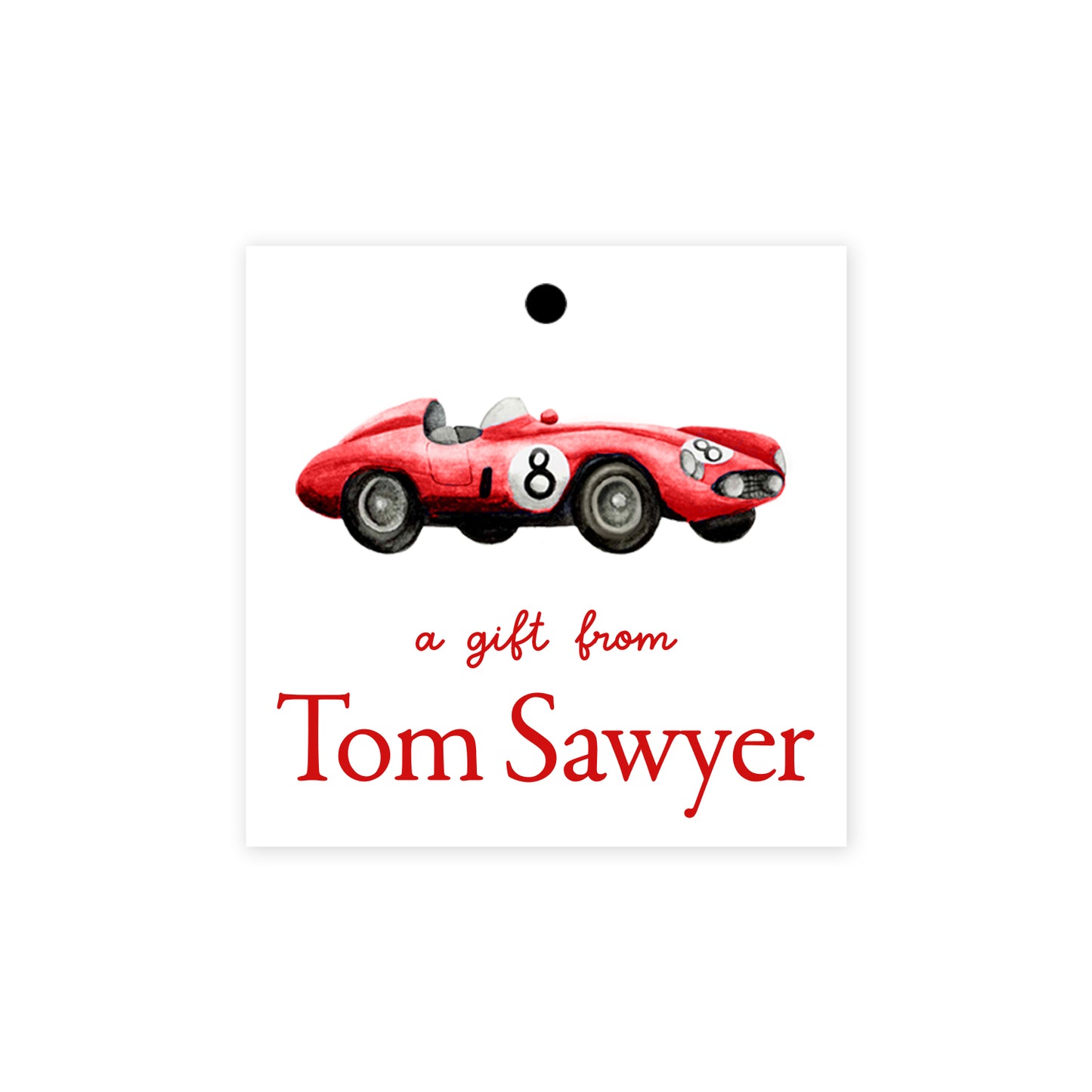 Red Race Car Gift Tags