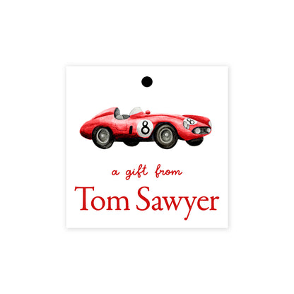 Red Race Car Gift Tags