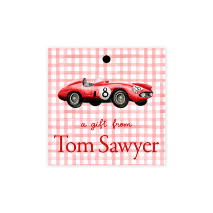 Red Race Car Gift Tags