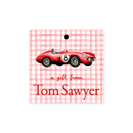 Red Race Car Gift Tags