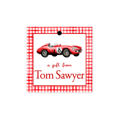 Red Race Car Gift Tags
