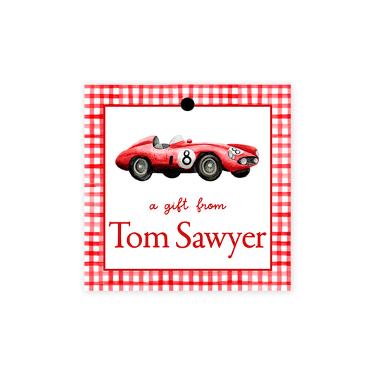 Red Race Car Gift Tags