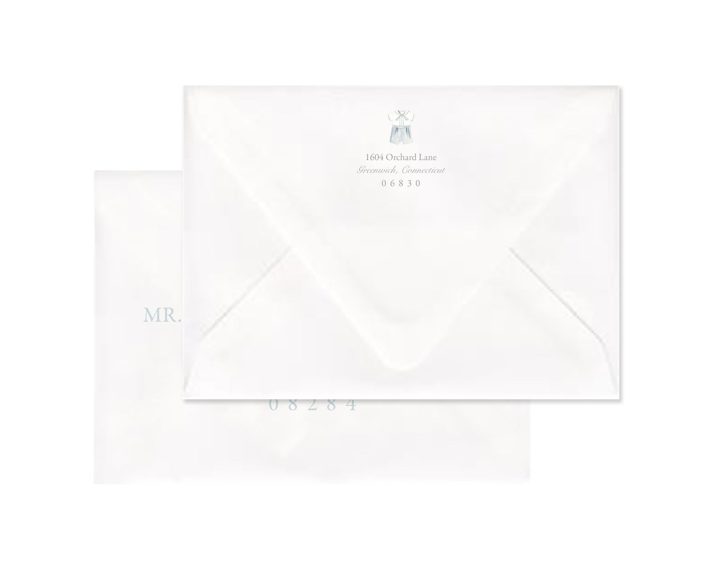 Classic Blue Heirloom Suit Birth Announcement