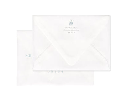 Classic Blue Heirloom Suit Birth Announcement