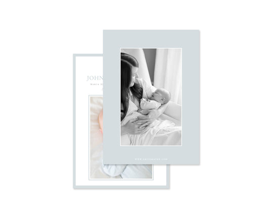 Classic Blue Heirloom Suit Birth Announcement