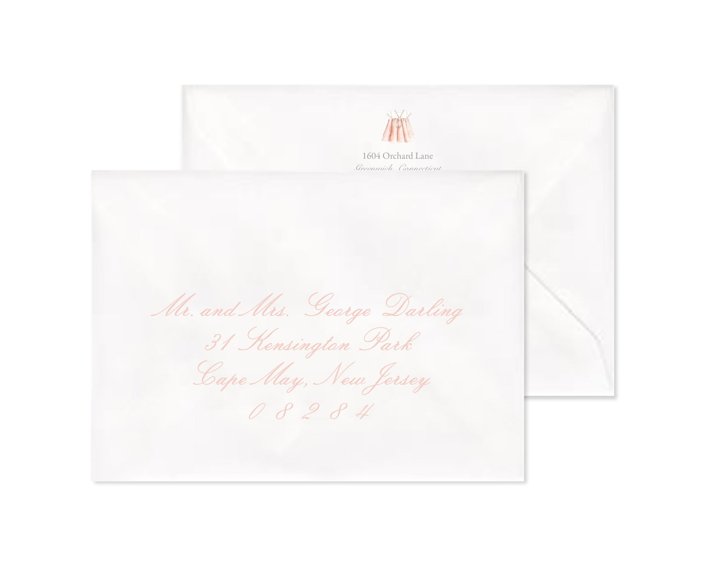 Classic Pink Heirloom Suite Birth Announcement