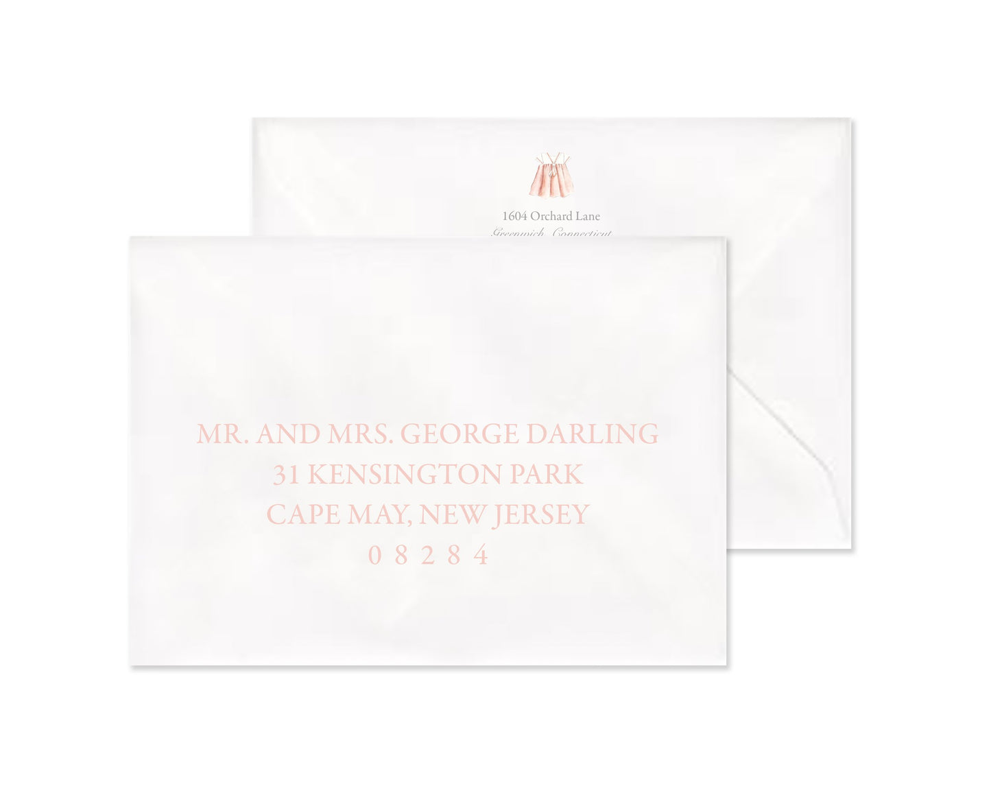 Classic Pink Heirloom Suite Birth Announcement