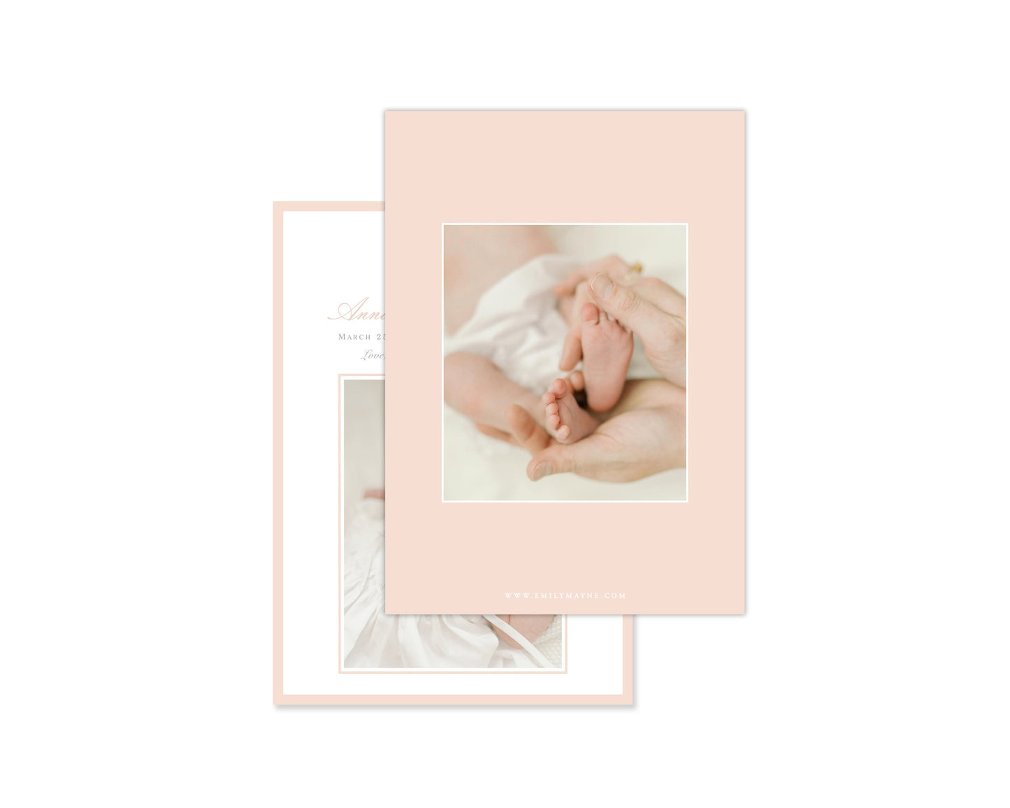 Classic Pink Heirloom Suite Birth Announcement