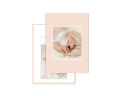 Classic Pink Heirloom Suite Birth Announcement