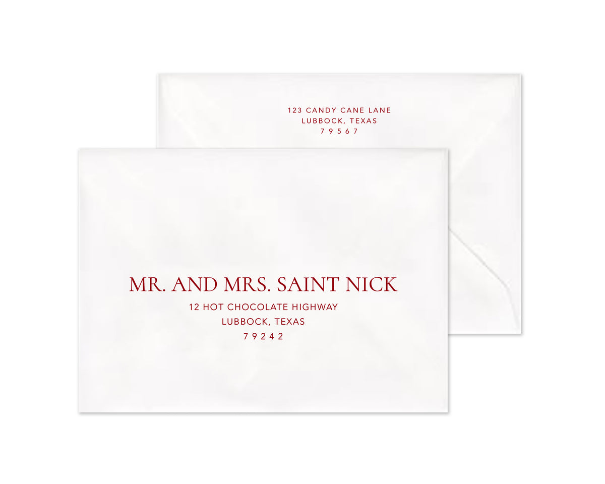 Heritage Garland Personalized Christmas Cards - Red