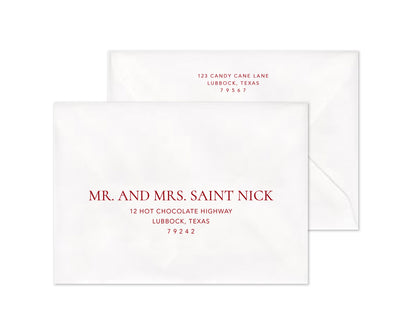 Heritage Garland Personalized Christmas Cards - Red