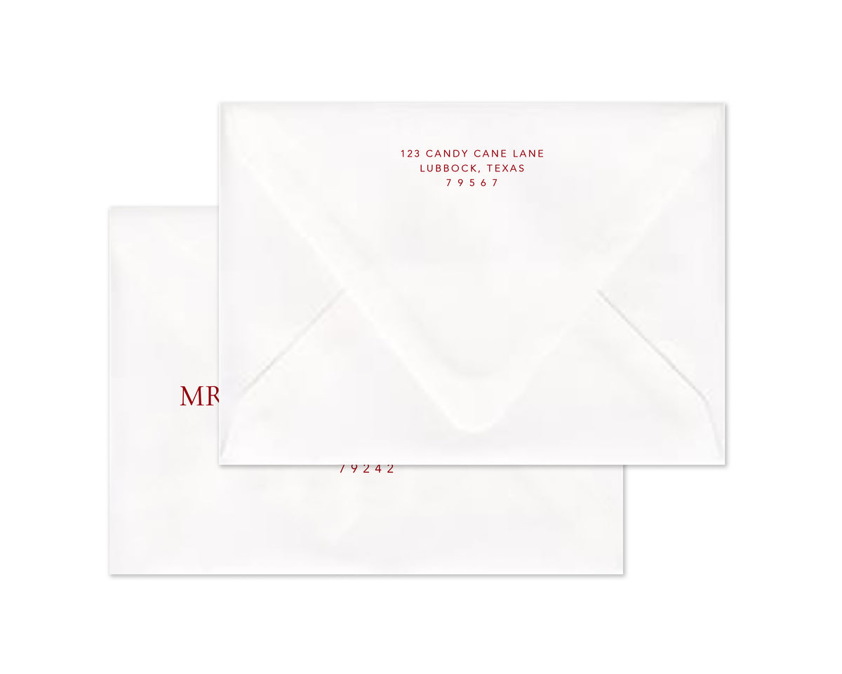 Heritage Garland Personalized Christmas Cards - Red