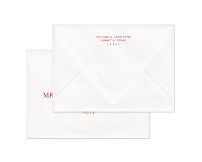 Heritage Garland Personalized Christmas Cards - Red