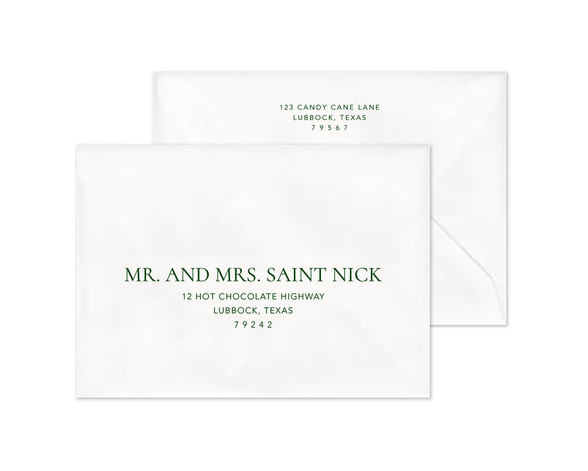 Heritage Garland Personalized Christmas Cards - Green