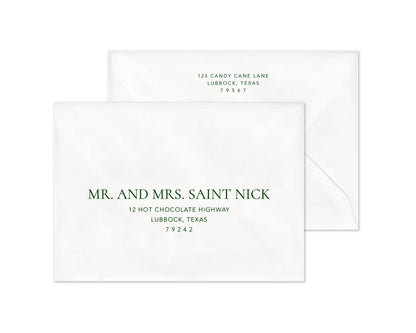Heritage Garland Personalized Christmas Cards - Green