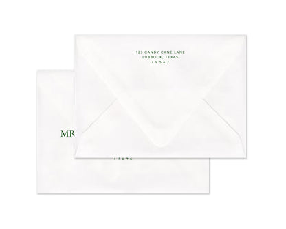 Heritage Garland Personalized Christmas Cards - Green