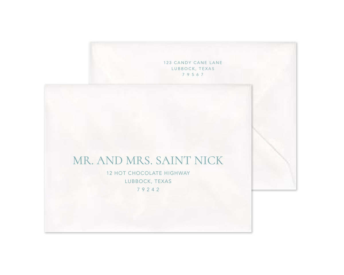Heritage Garland Personalized Christmas Cards - Mist
