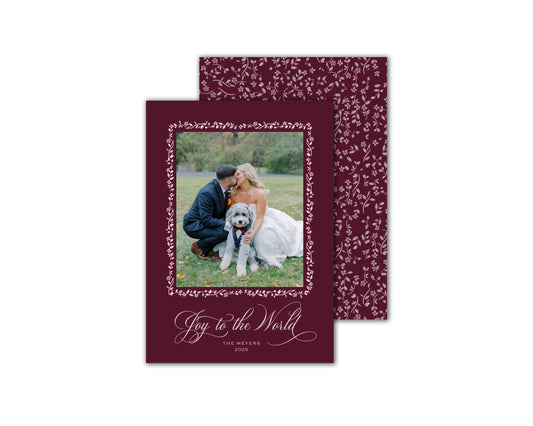 Joy to the World Christmas Cards - Mulberry