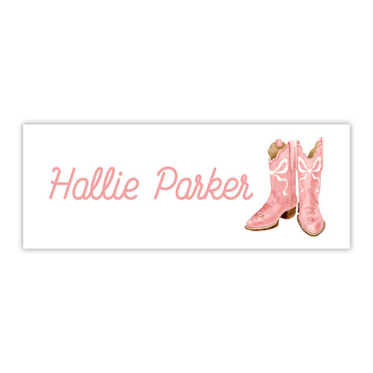 Pink Boots Water Resistant Labels