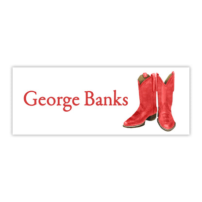 Red Boots Water Resistant Labels