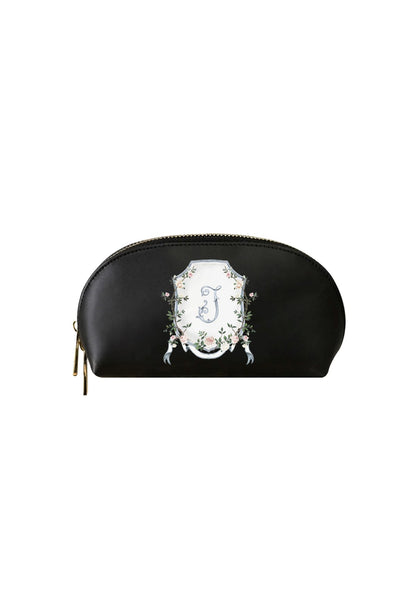 Chinoiserie Crest Black Makeup Bag | Bridal by Emily Mayne Studio x ALEPEL