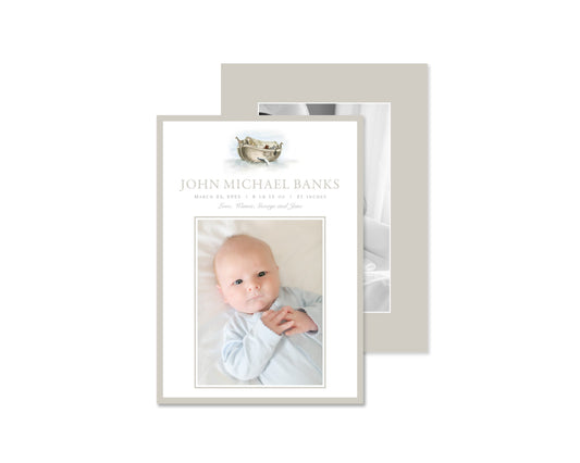 Gender Neutral Noah's Ark Birth Announcement
