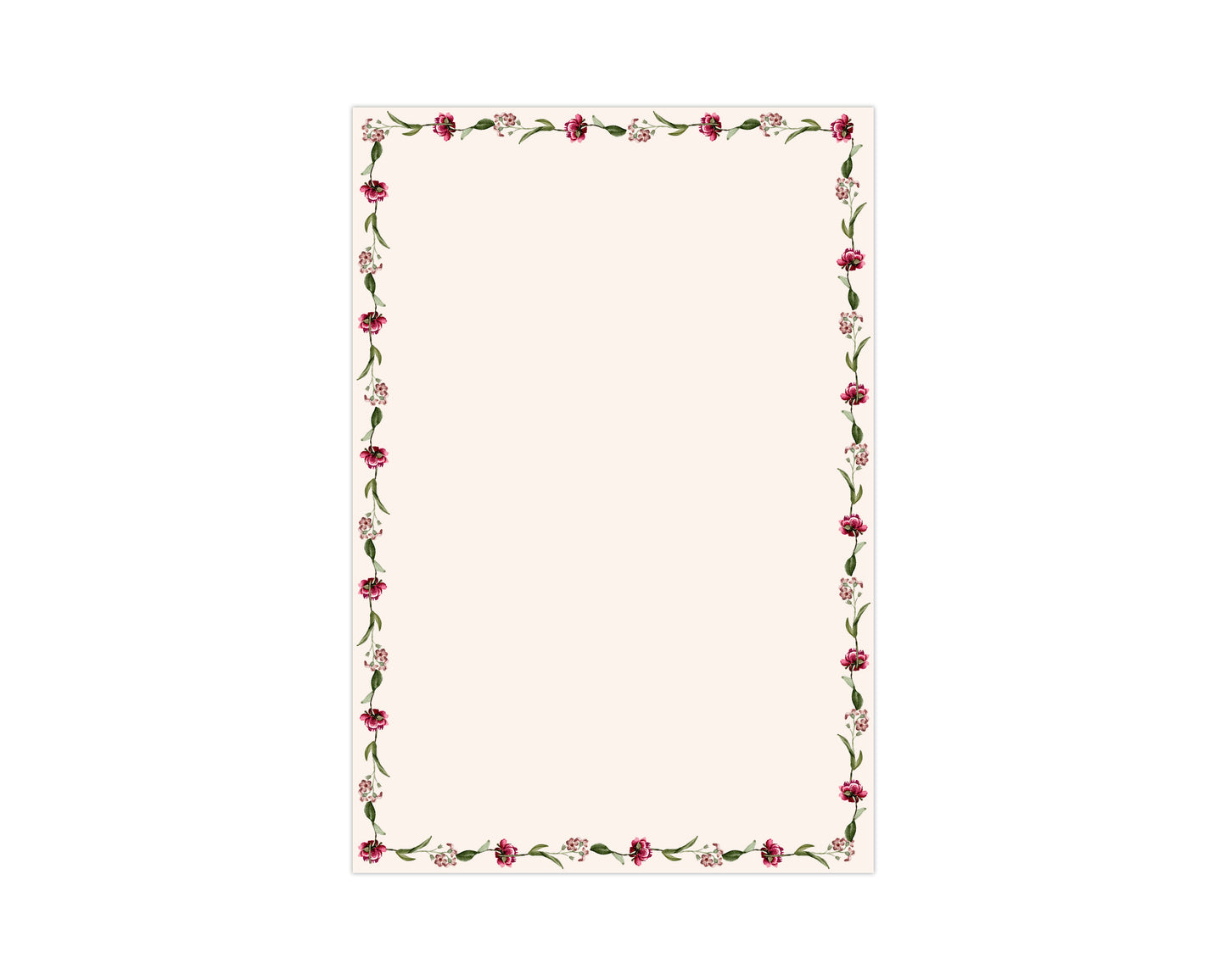 Cream Flora Notepad