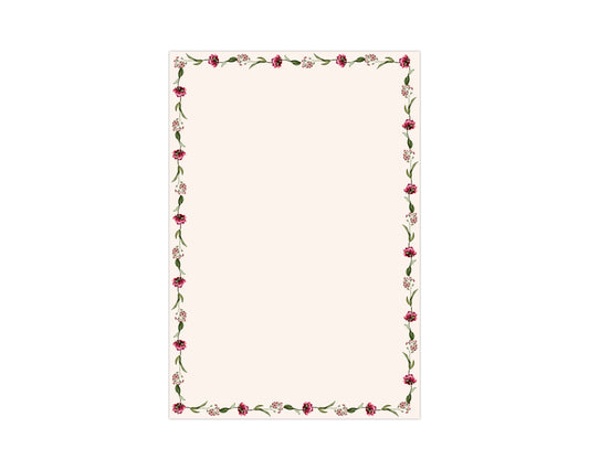 Cream Flora Notepad